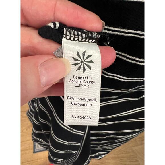 Athleta halter striped midi dress with built-in shelf bra athleisure casual - Picture 5 of 8